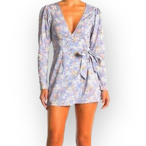 We Wore What Blanca Floral Wrap Mini Dress Sz M - Picture 1 of 16